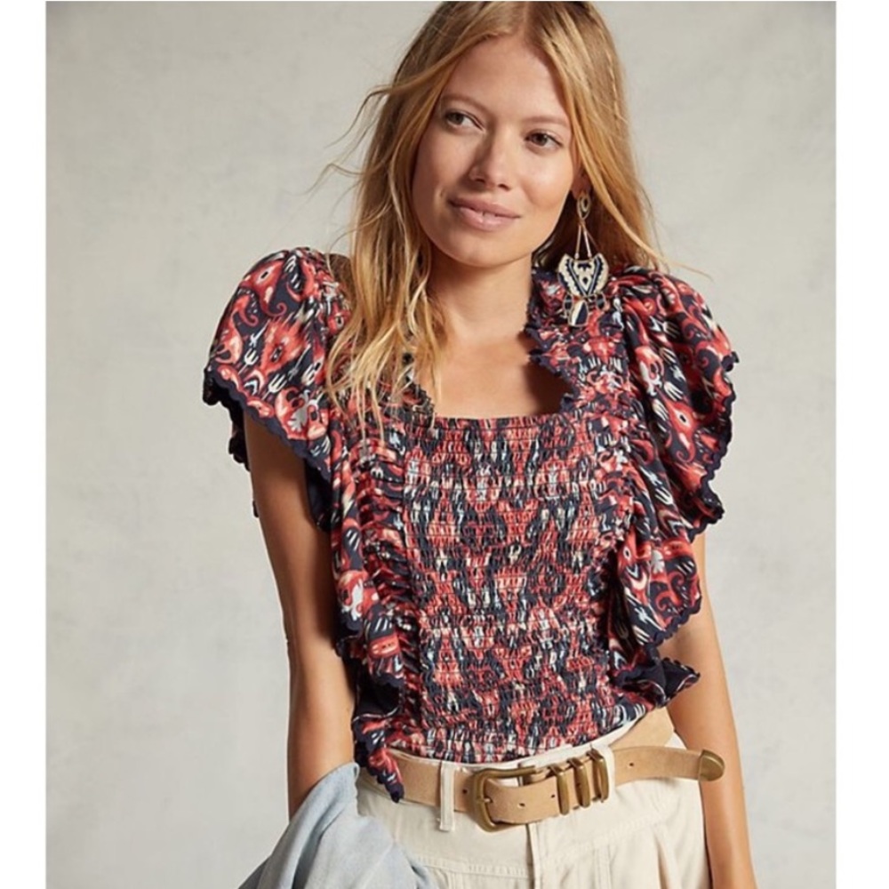 Anthropologie Let Me Be Smocked Crop Top Size: Medium
